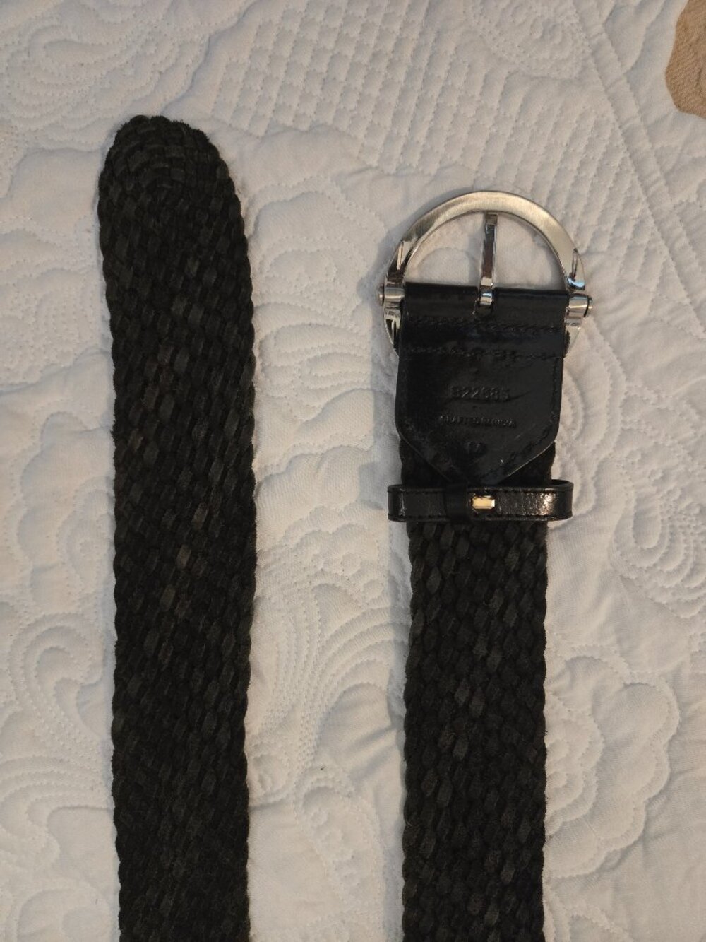 COLE HAAN Black Leather Braided Belt Size M 90s - Picture 7 of 8